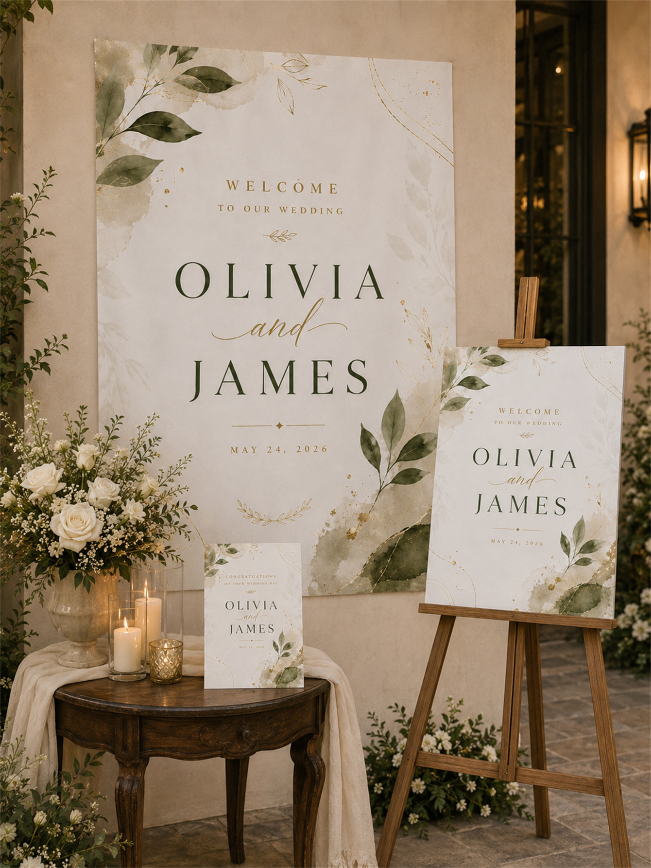 Customized romantic wedding decorations - Design a luxurious wedding - Customize names and dates